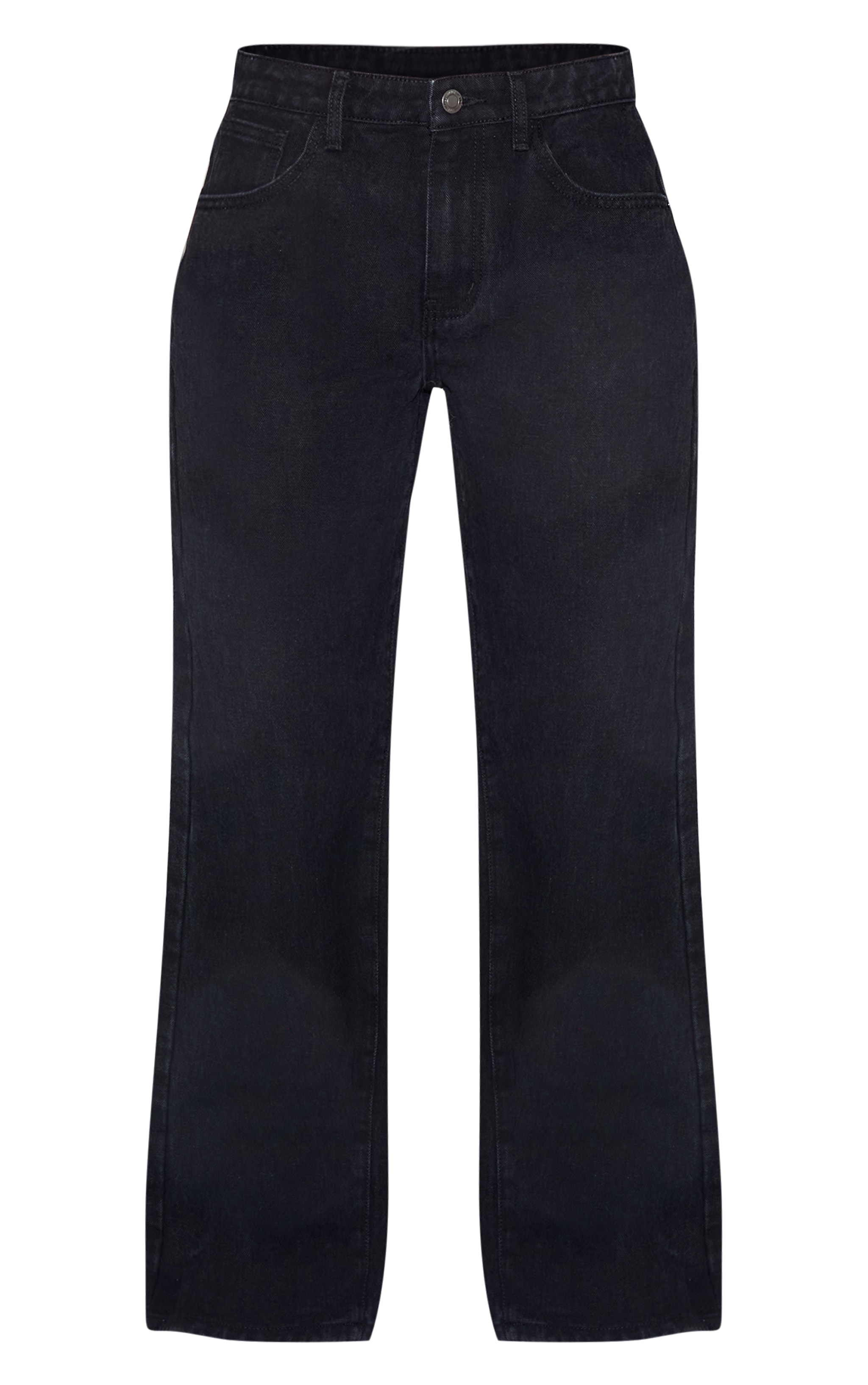 Washed Black Low Rise Boyfriend Leg Jeans image 5