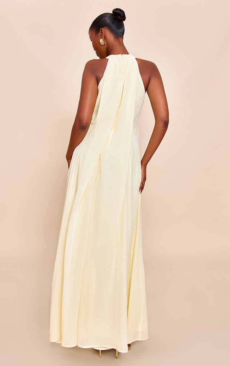 Lemon Chiffon Extreme Pleated Maxi Dress image 2