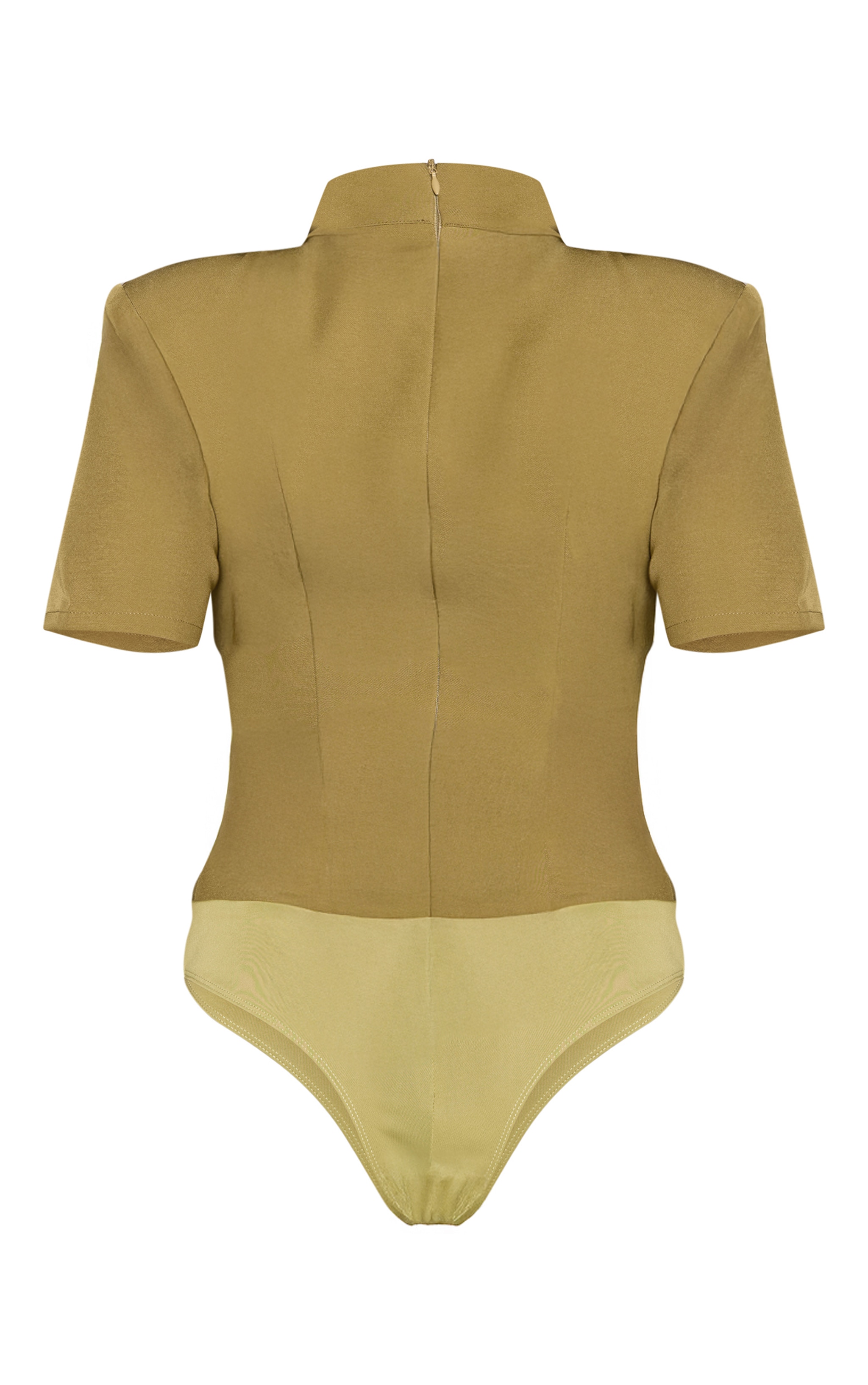 Chartreuse Twist Detail Shoulder Pad Bodysuit image 6