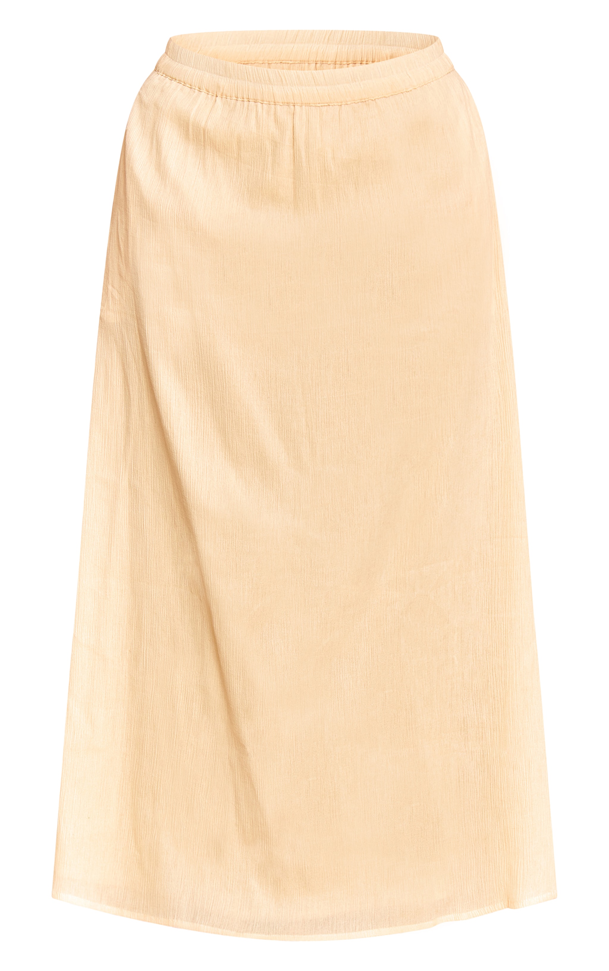 Plus Butter Cream Cotton Cheesecloth Elasticated Waist Maxi Skirt image 5