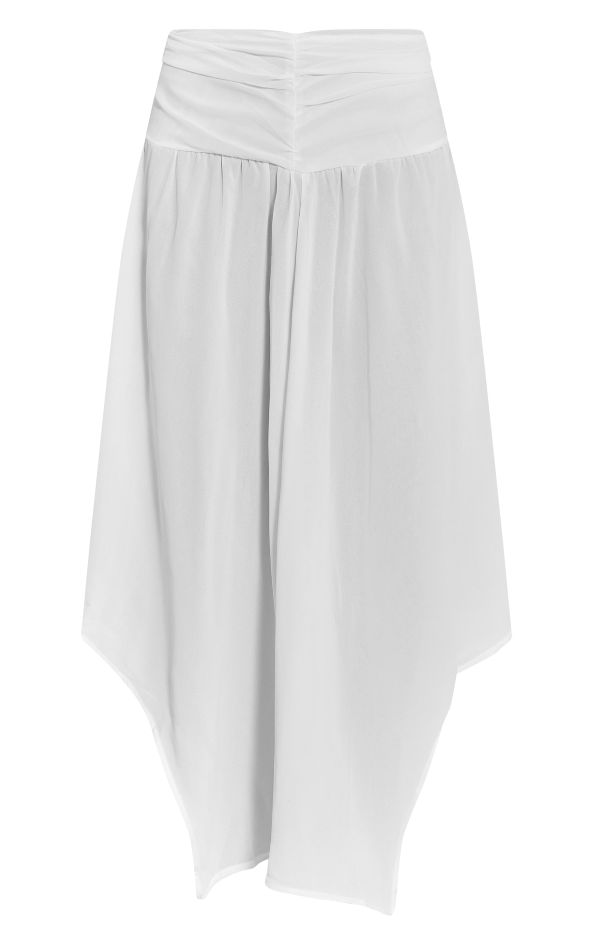 White Asymmetric Hem Maxi Skirt image 5