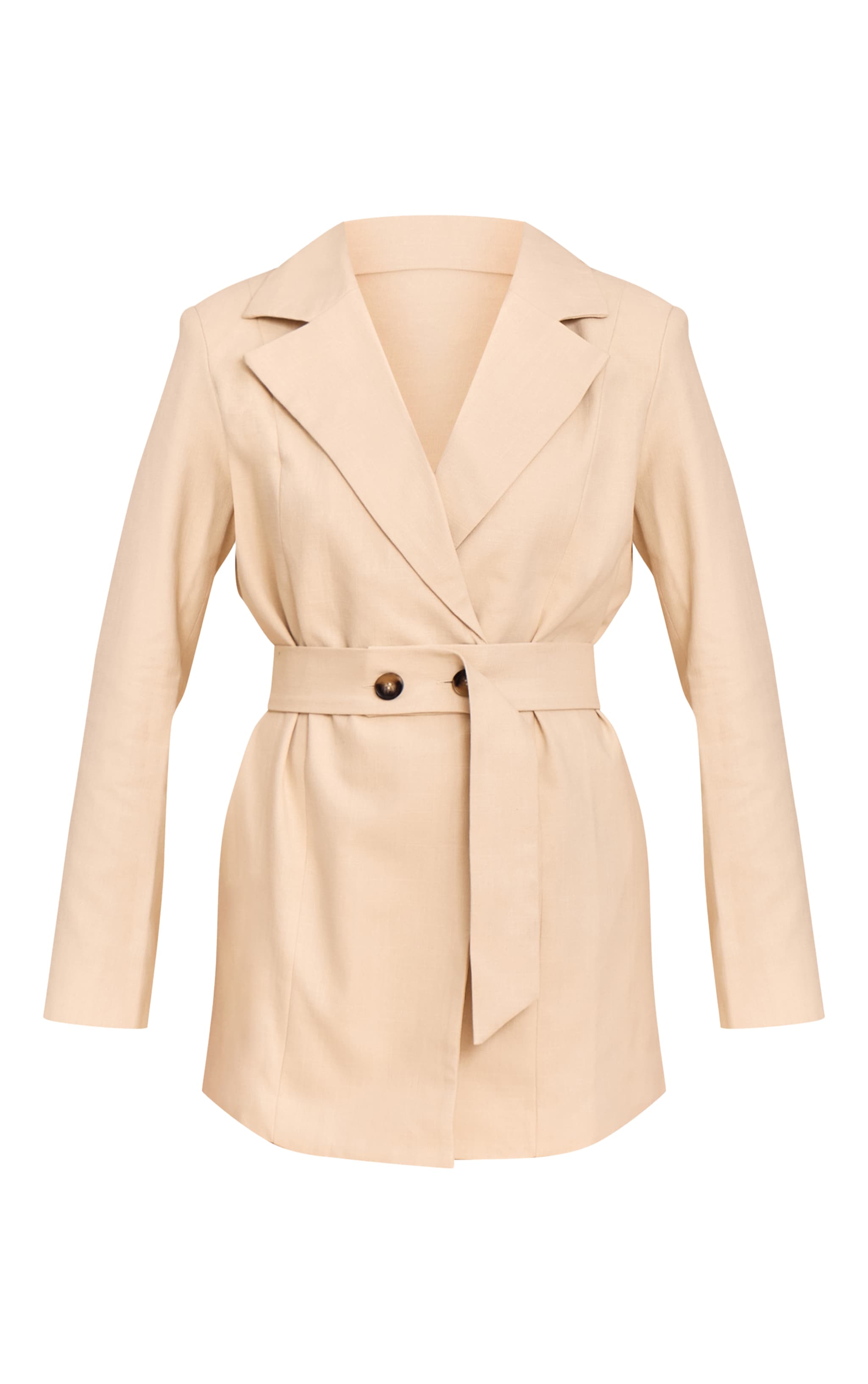 Natural Structured Belted Blazer Dress image 5