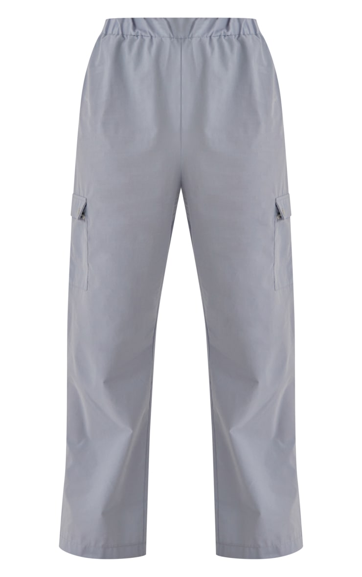 Plus Grey Cargo Popper Wide Leg Pants PrettyLittleThing USA