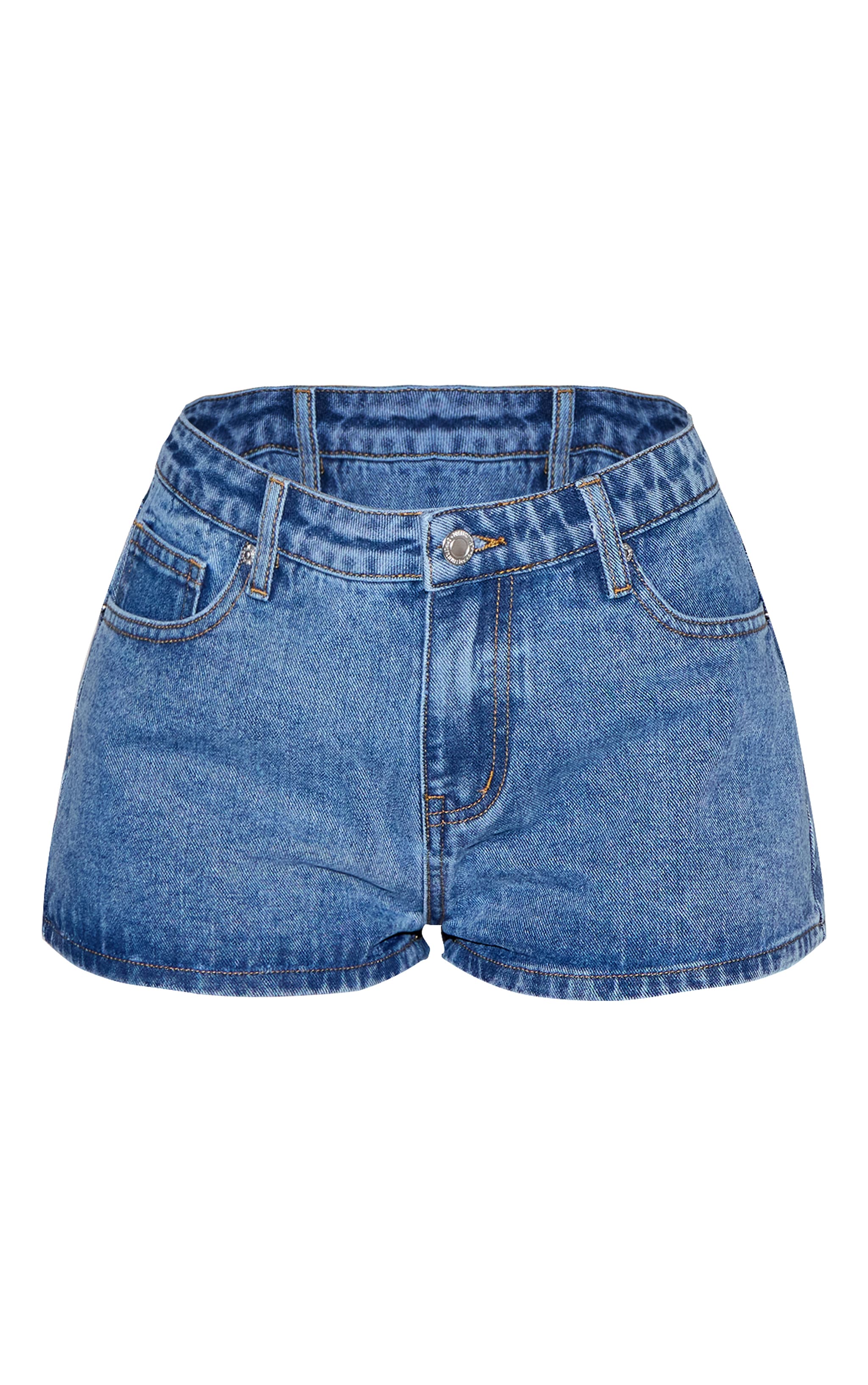 Mid Blue Wash Mid Rise Denim Hotpants image 6