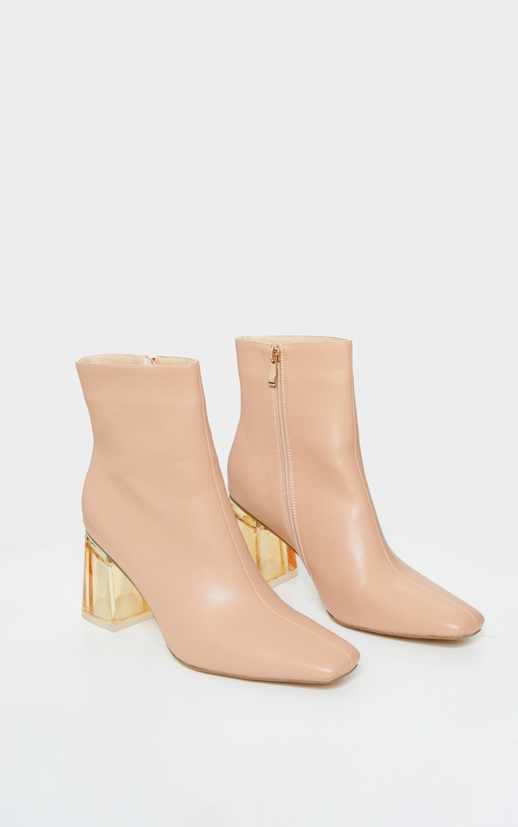 Clear best sale heel boots
