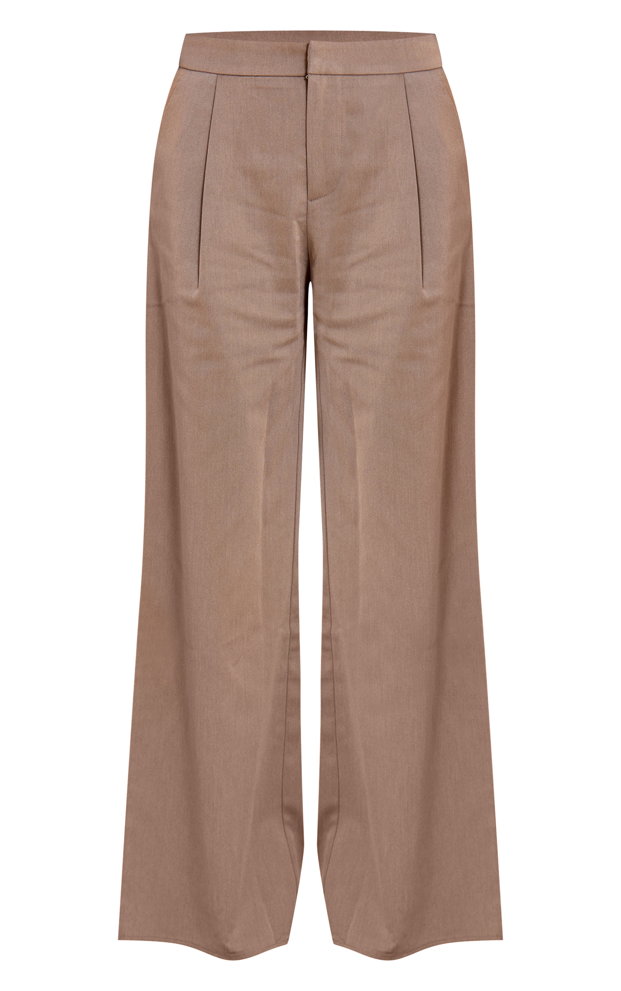 Grey Premium Woven Tailored Wide Leg Pleated Pants image 5