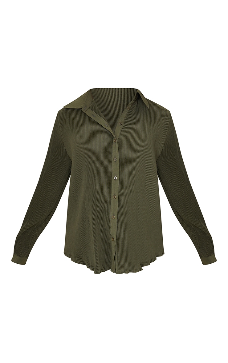 Maternité Chemise de grossesse vert olive plissée image 5