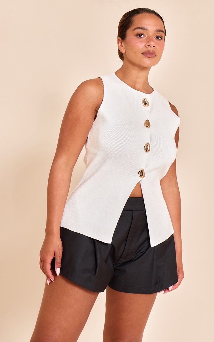 Shape Black Tailored Adjustable Waist Shorts image 4