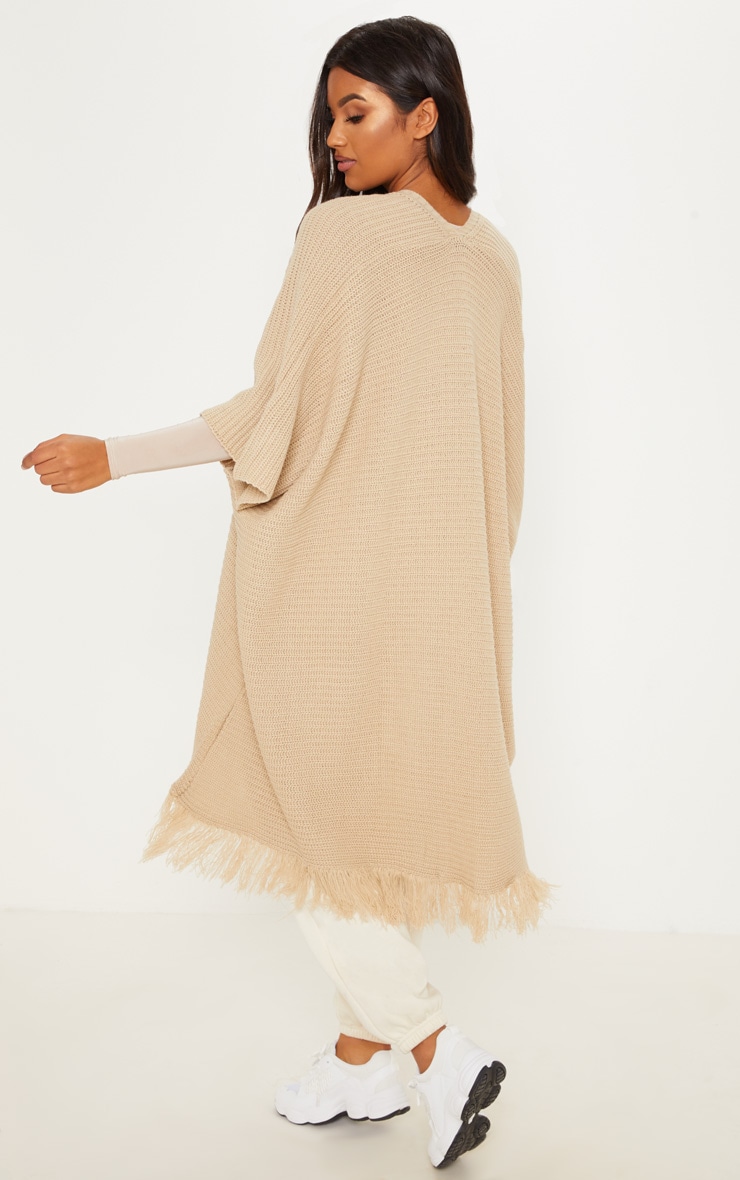 Stone Tassel Knitted Cape Cardigan image 2