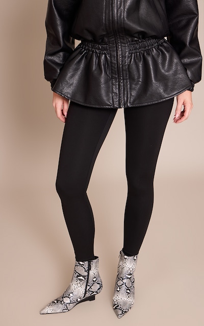 Grey Snake PU Kitten Wedge Ankle Boots