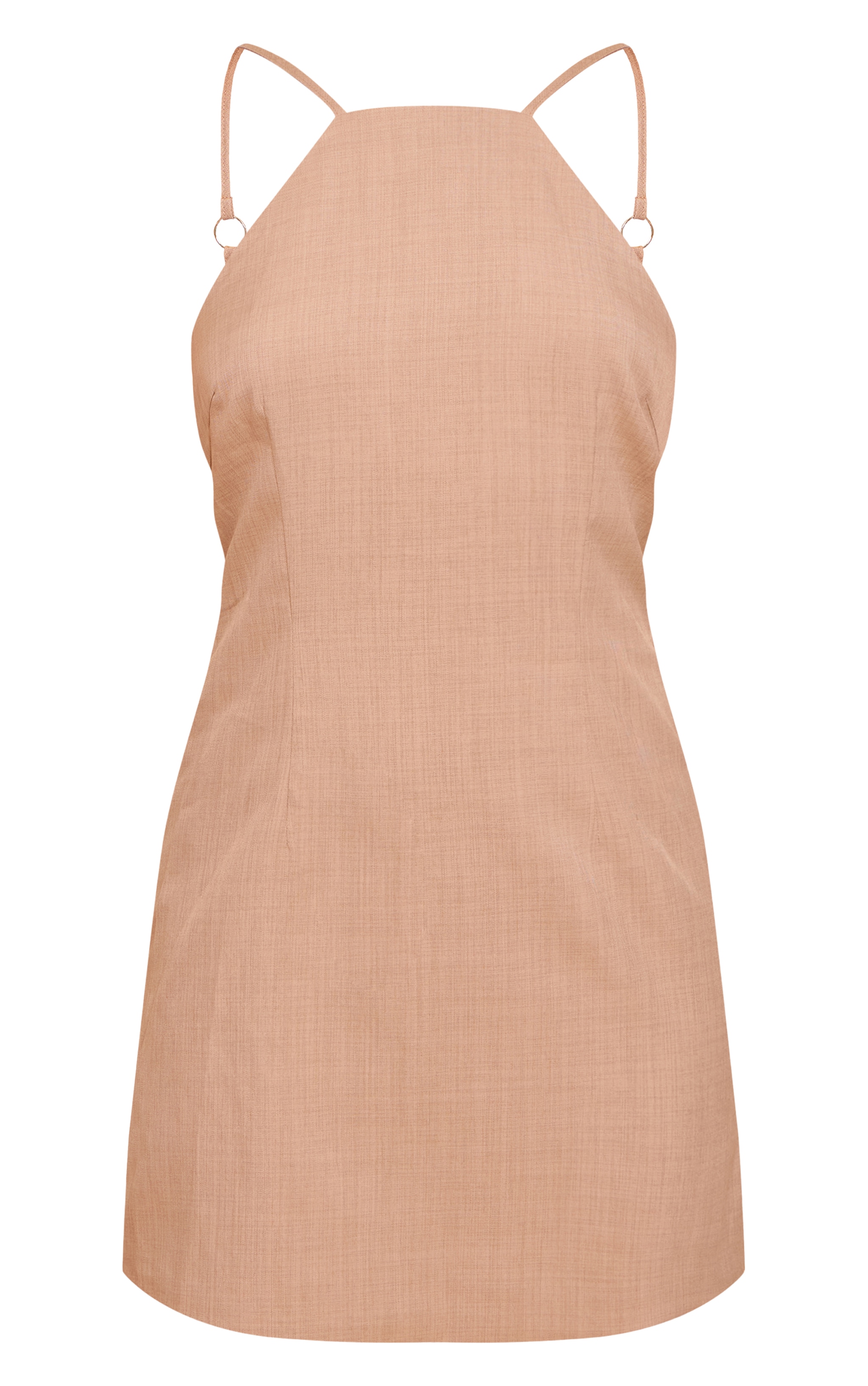 Stone Woven Halter Neck A- Line Mini Dress image 5