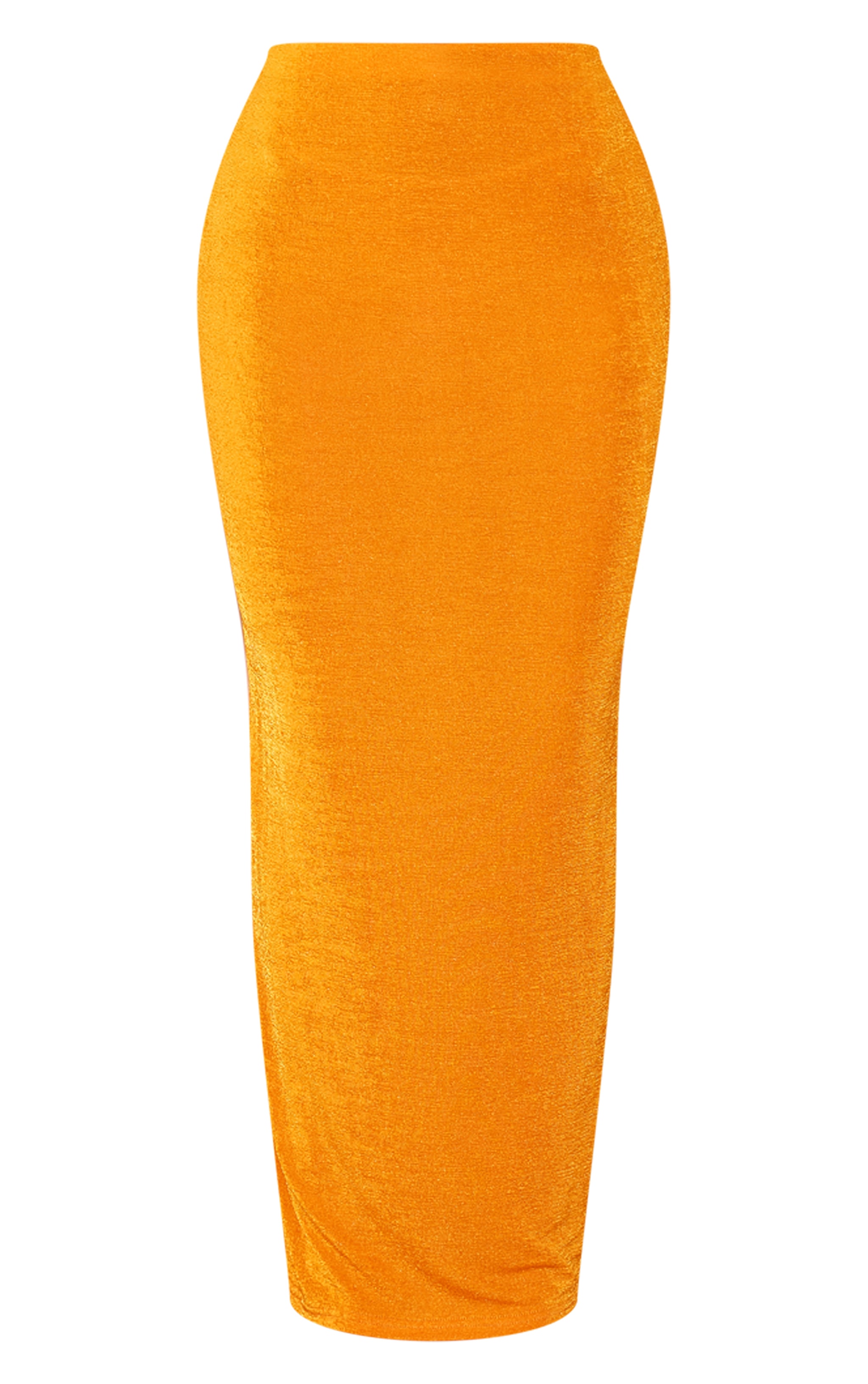 Orange Acetate Slinky Maxi Low Rise Skirt image 5