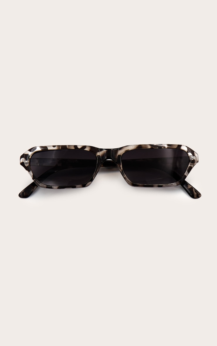 Snow Leopard Rectangle Frame Sunglasses image 2