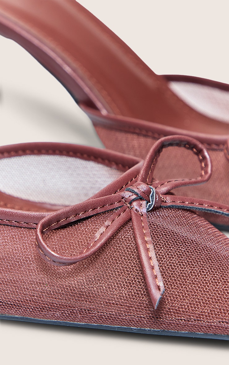 Chocolate Mesh Bow Detail Mule image 5