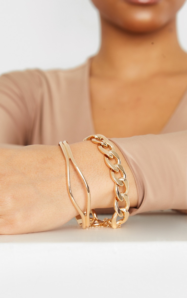 Gold Chunky Chain Assorted Bracelets