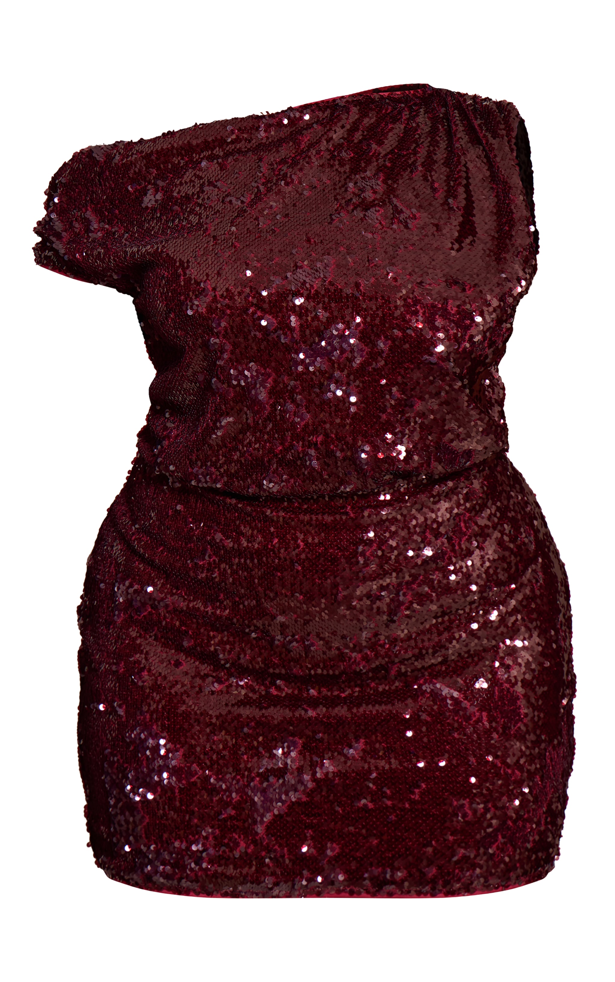 Plus Plum Sequin Asymmetric Mini Dress image 5