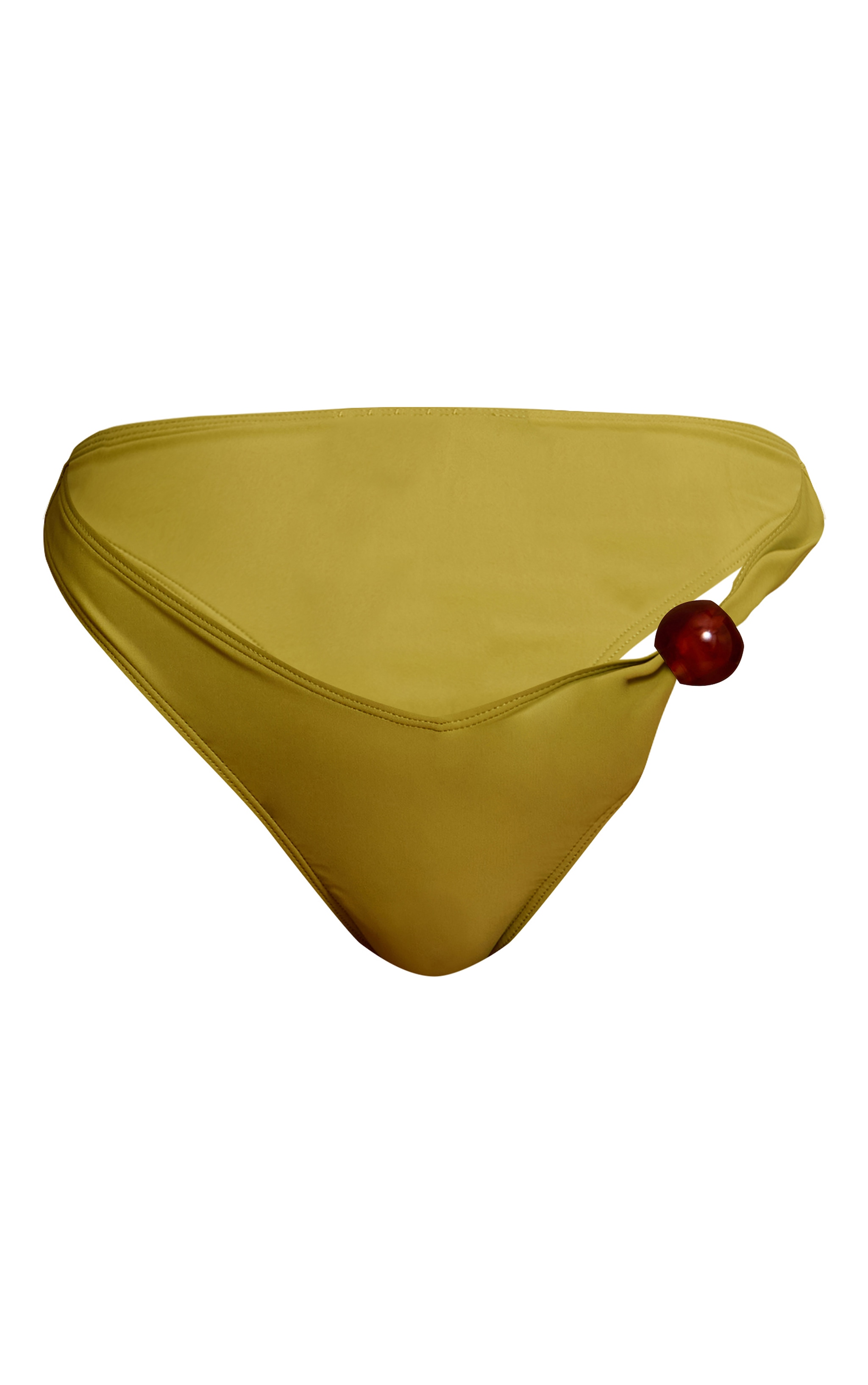 Olive Resin Ball Trim Tanga Bikini Bottoms image 5