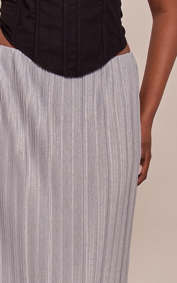 Grey Plisse Maxi Skirt image 4