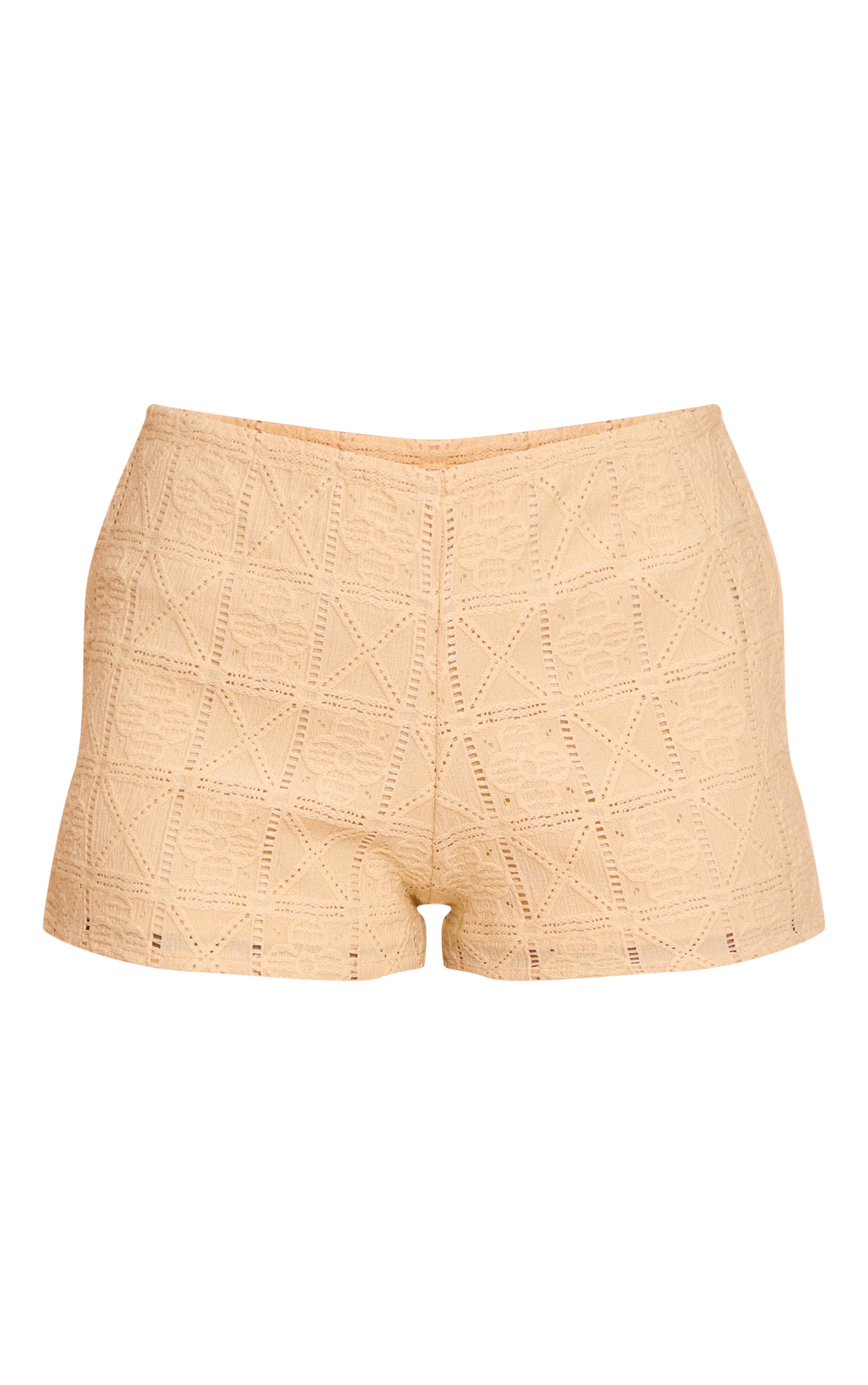 Butter Yellow Crochet Textured Hot Pant Shorts image 6
