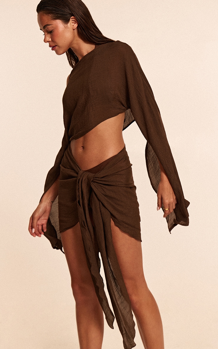 Espresso Linen Look Mini Sarong image 4
