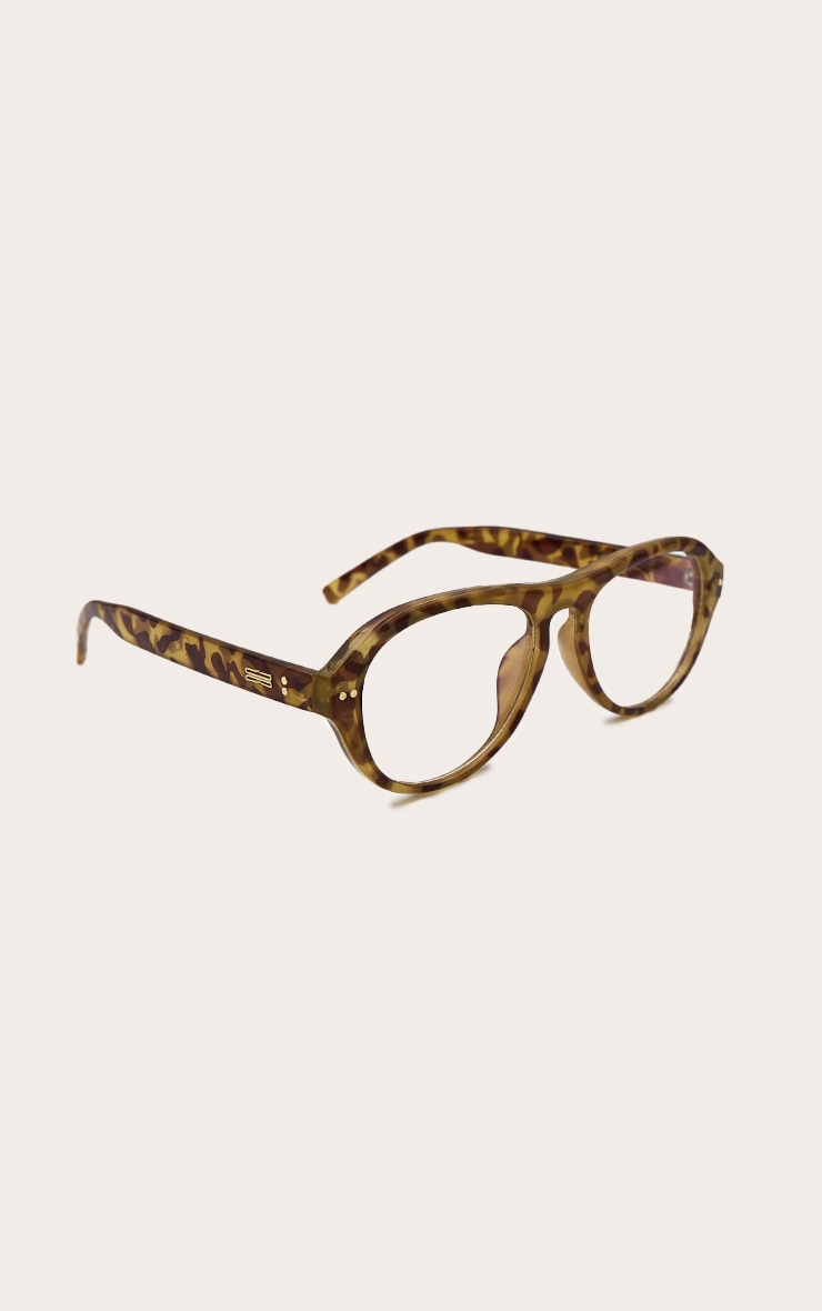 Tortoiseshell Round Aviator Blue Light Readers image 2