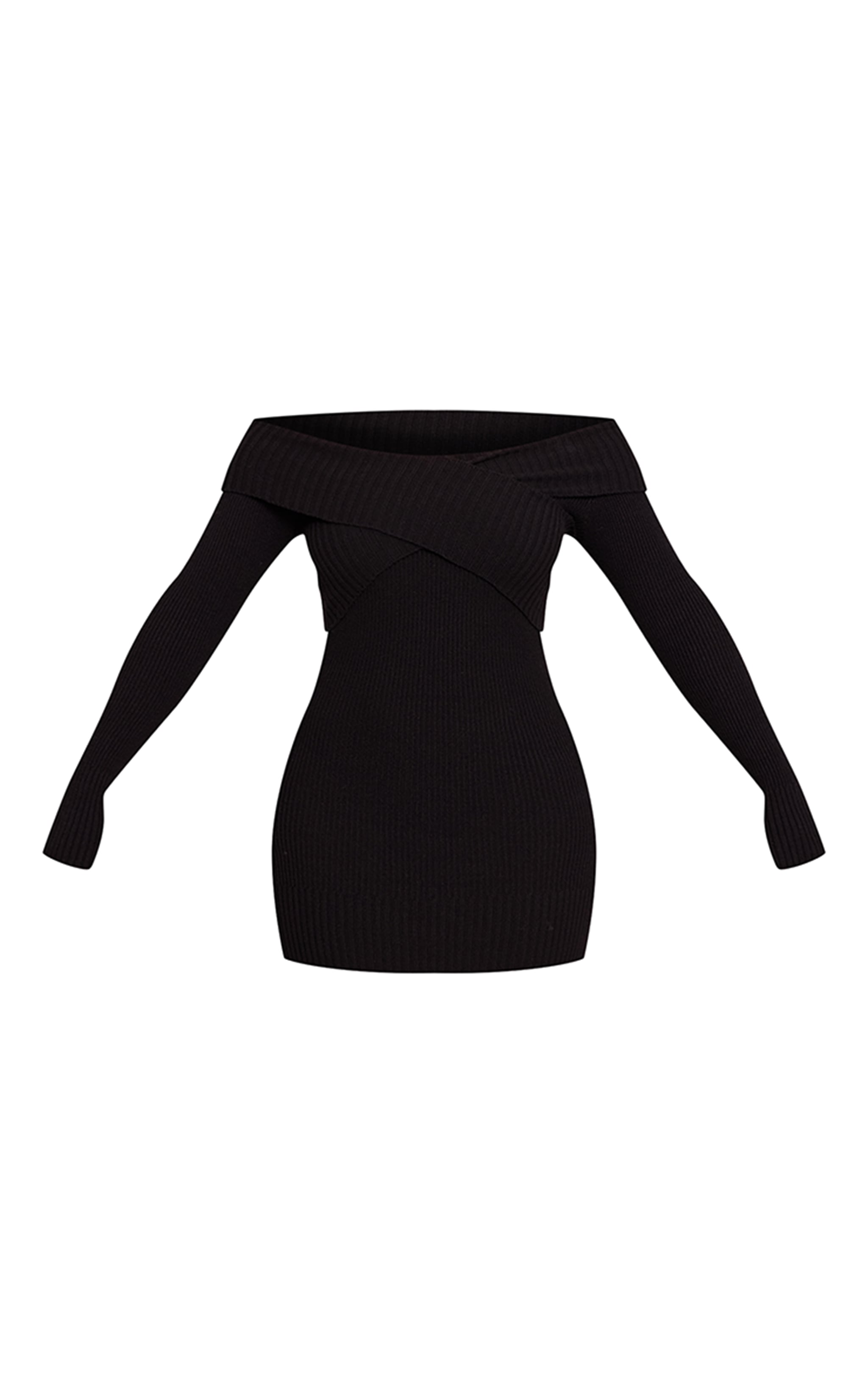 Shape Black Bardot Knitted Bodycon Dress image 5