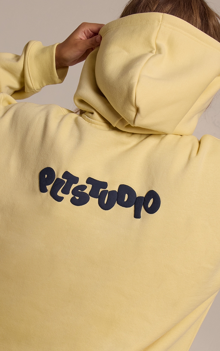 Hoodie oversize jaune imprimé boule PLT Studio image 4
