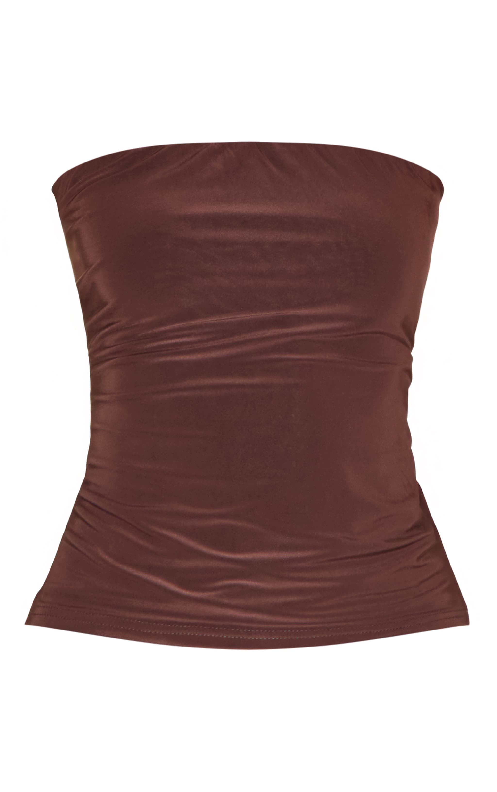 Deep Chocolate Double Layer Slinky Bandeau Top image 5
