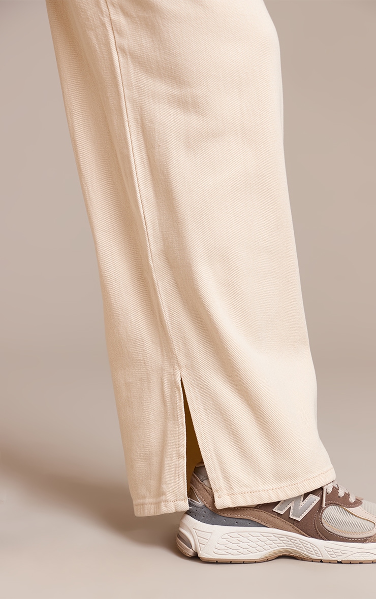 Butter Yellow High Rise Split Hem Boyfriend Jeans image 4