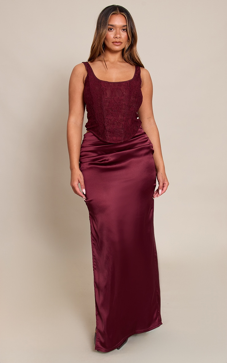 Shape Plum Lace Square Neck Longline Corset Top image 3