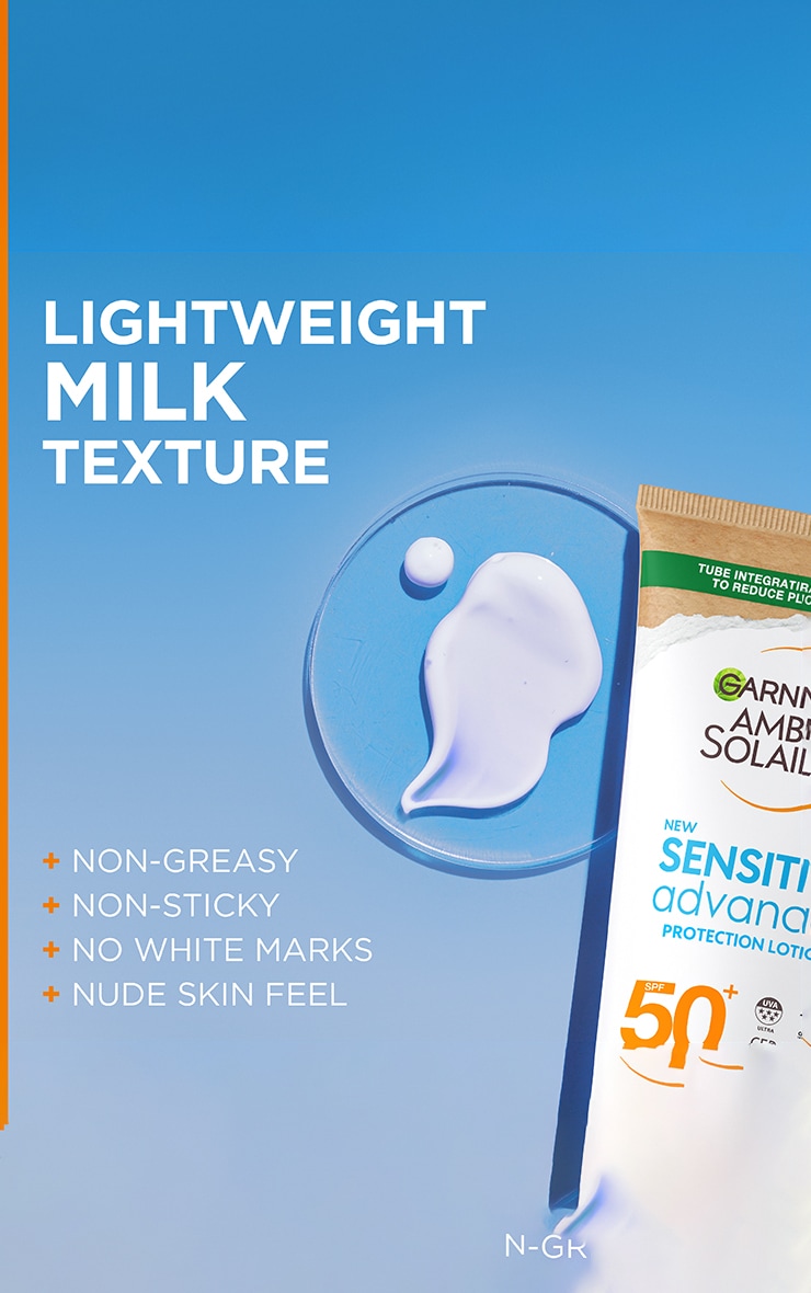 Garnier Crème solaire hypoallergénique pour peaux sensibles Ambre Solaire FPS 50+ 175ml image 2