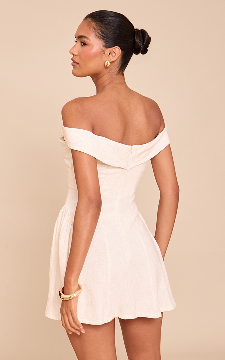 Robe droite non colorée à col bardot image 2