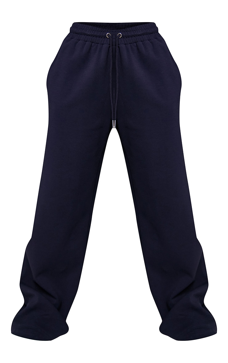 Jogging large tissé bleu marine à logo brodé image 5