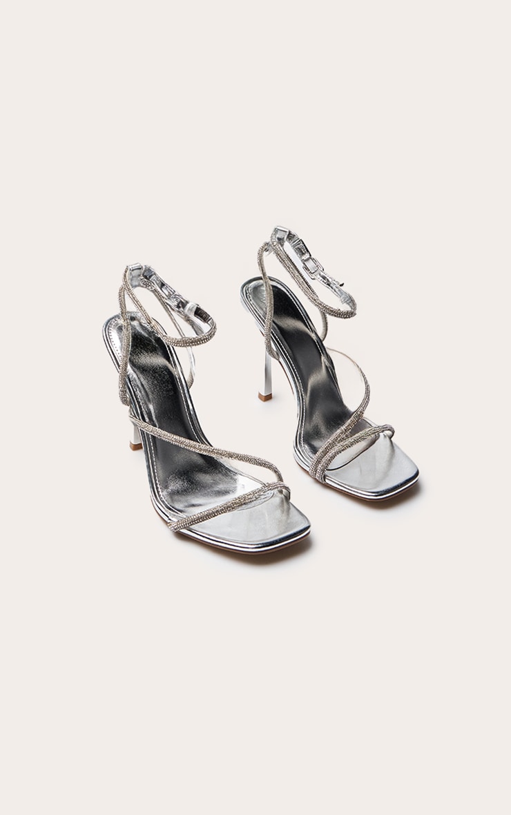 Silver Metallic Hot Fix Heeled Sandal image 3