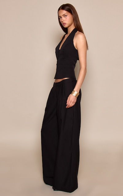 Black Pleated Tailored Pants