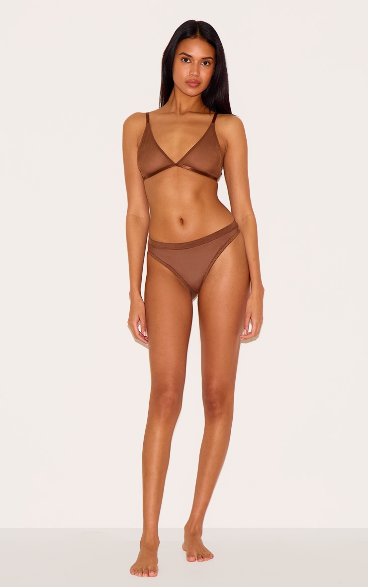 Slip-culotte en mesh chocolat image 3
