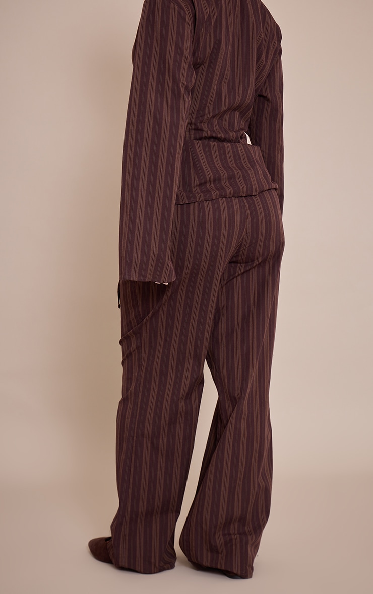 Petite Chocolate Stripe Wide Leg Pants image 3