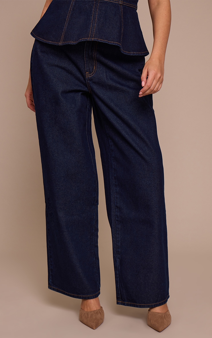 Shape Indigo Elastic Waistband Straight Leg Denim Jeans image 2