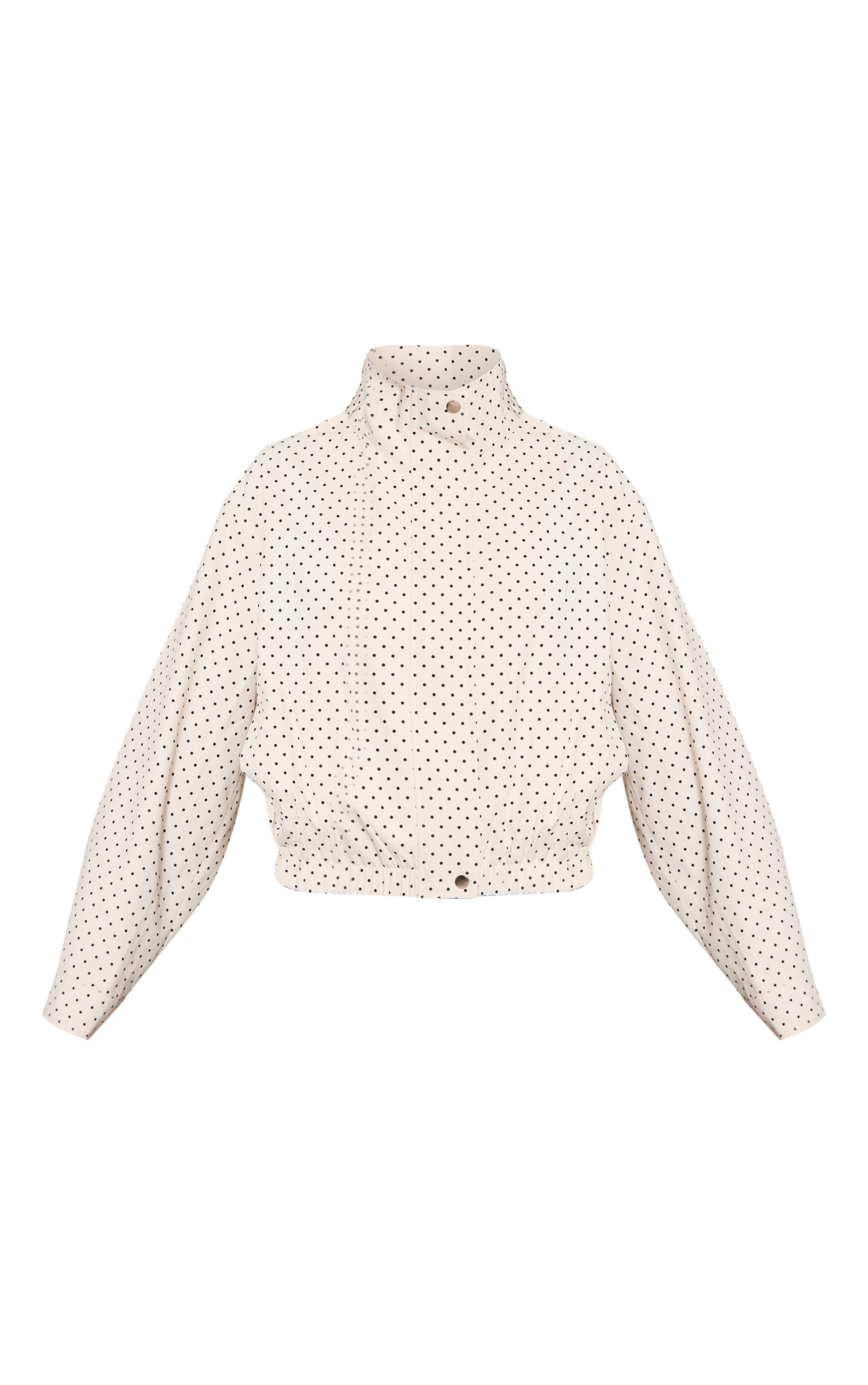 Black Polka Dot High Neck Windbreaker  image 5