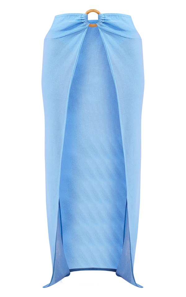 Cornflower Blue Knit O Ring Beach Set PrettyLittleThing