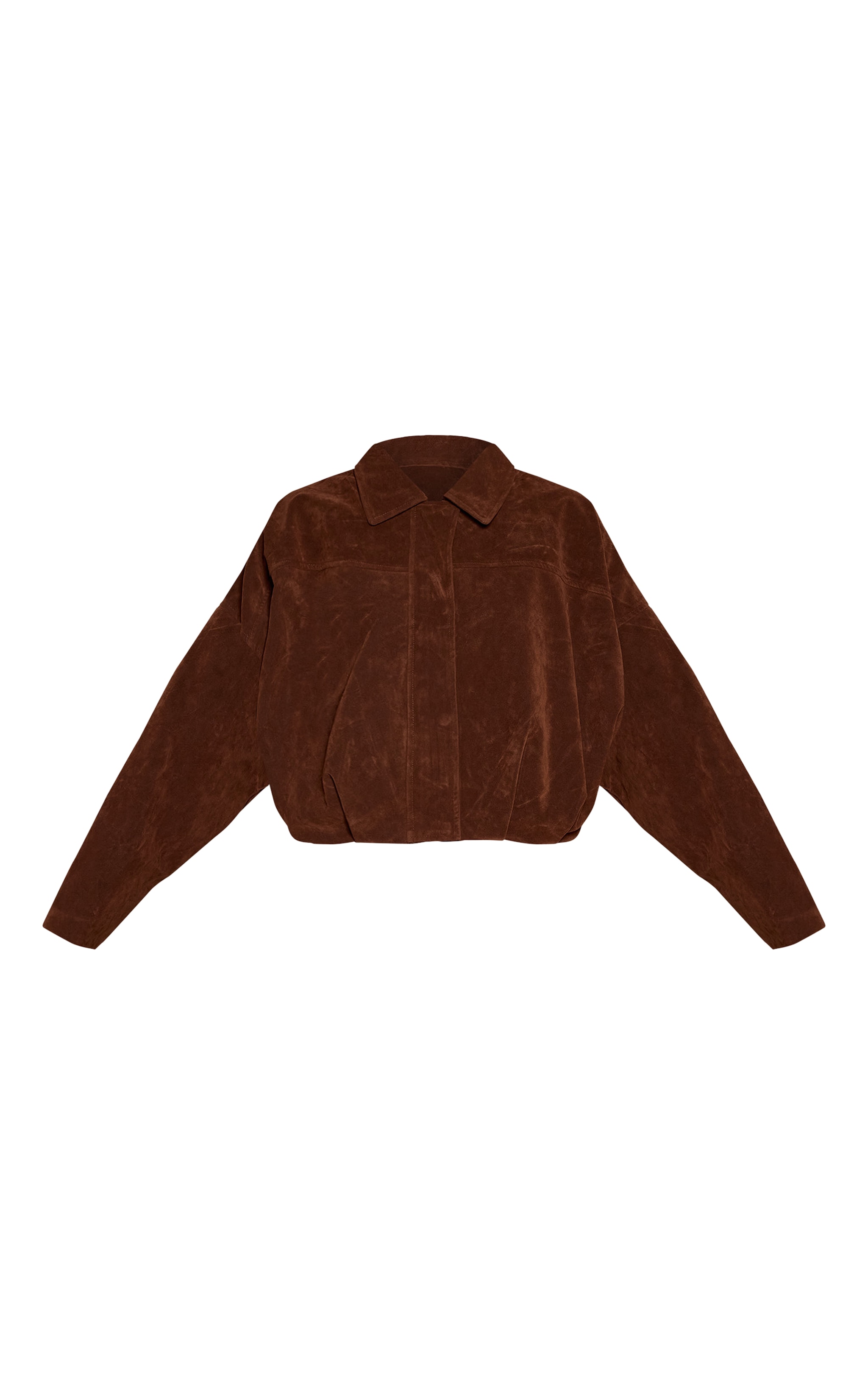 Veste bomber en suédine chocolat à boutons cachés image 5