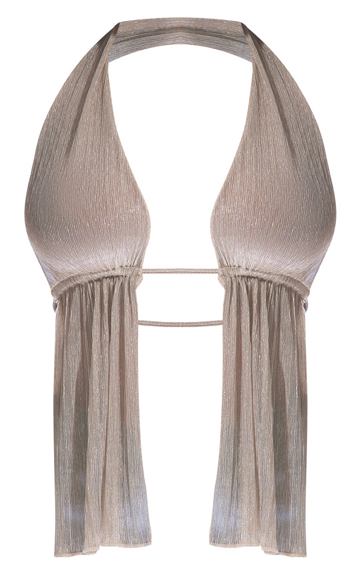 Top Décolleté Pailleté Doré À Fente Et Dos Nu | Tops | PLT FR