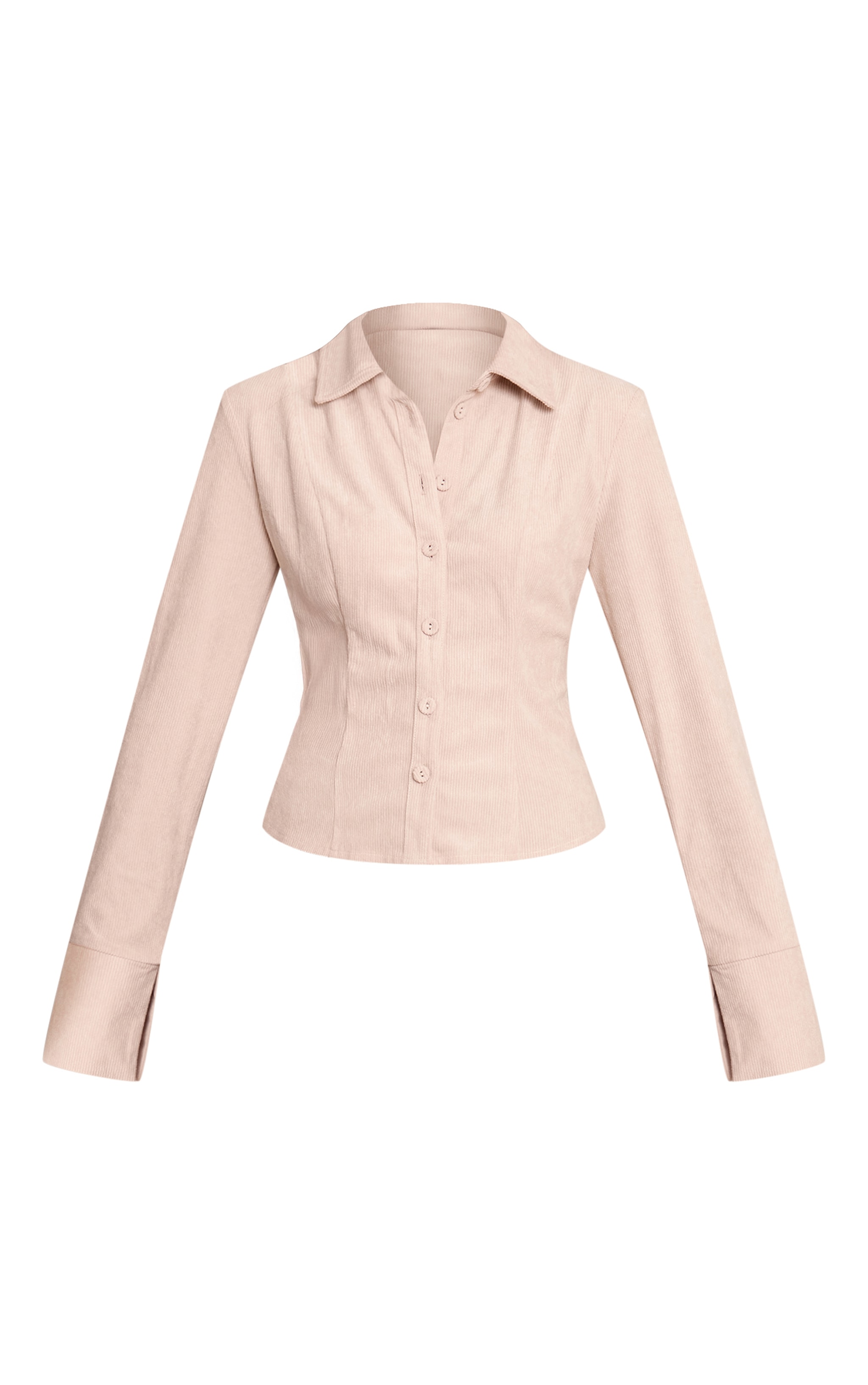 Chemise cintrée en velours côtelé sable image 5