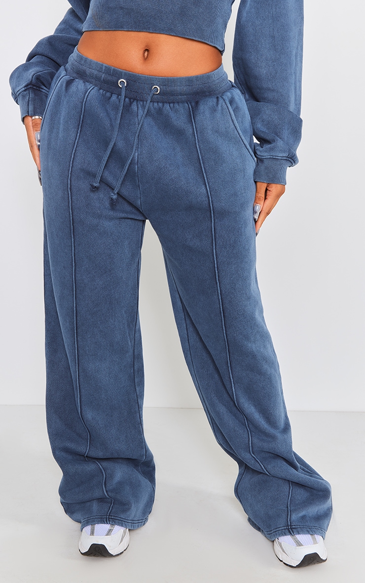 Shape Blue Sweat Seam Detail Wide Leg Sweatpants image 2