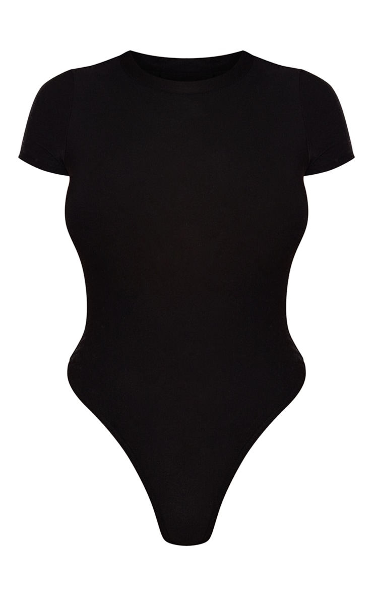 Black Soft Touch Short Sleeve Bodysuit image 5