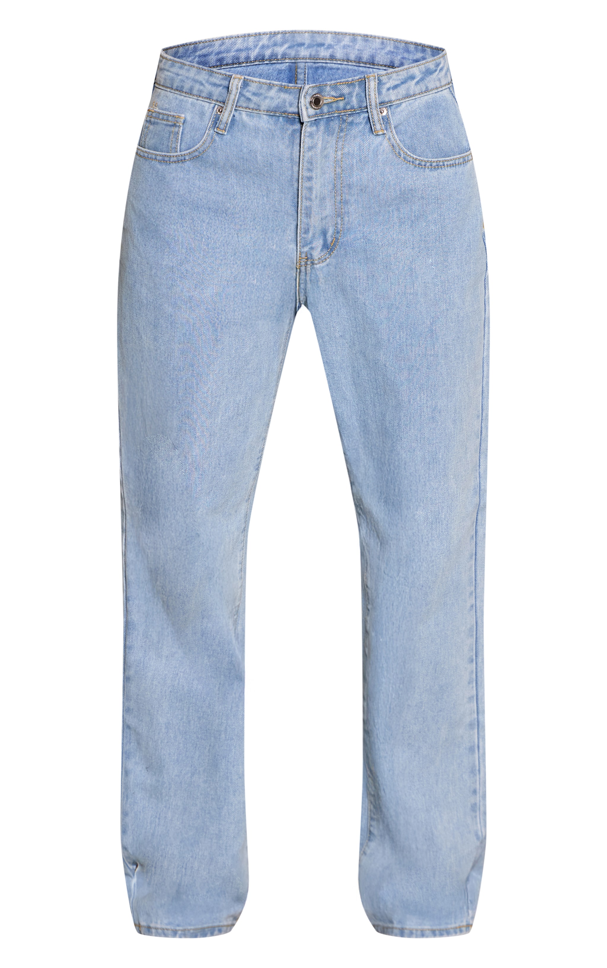 PRETTYLITTLETHING Light Blue Wash High Waist Straight Leg Jeans image 5