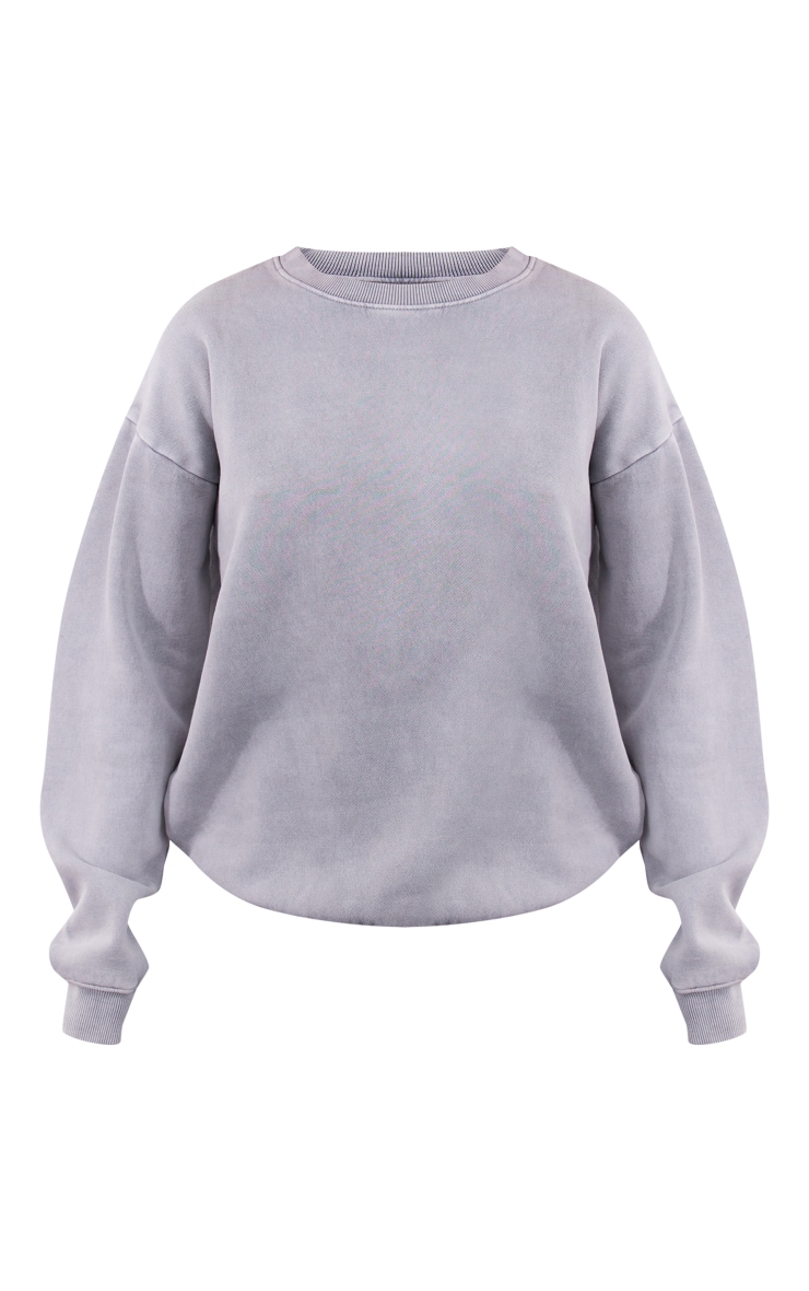 Petite Washed Grey Basic Ultimate Oversized Sweatshirt image 5