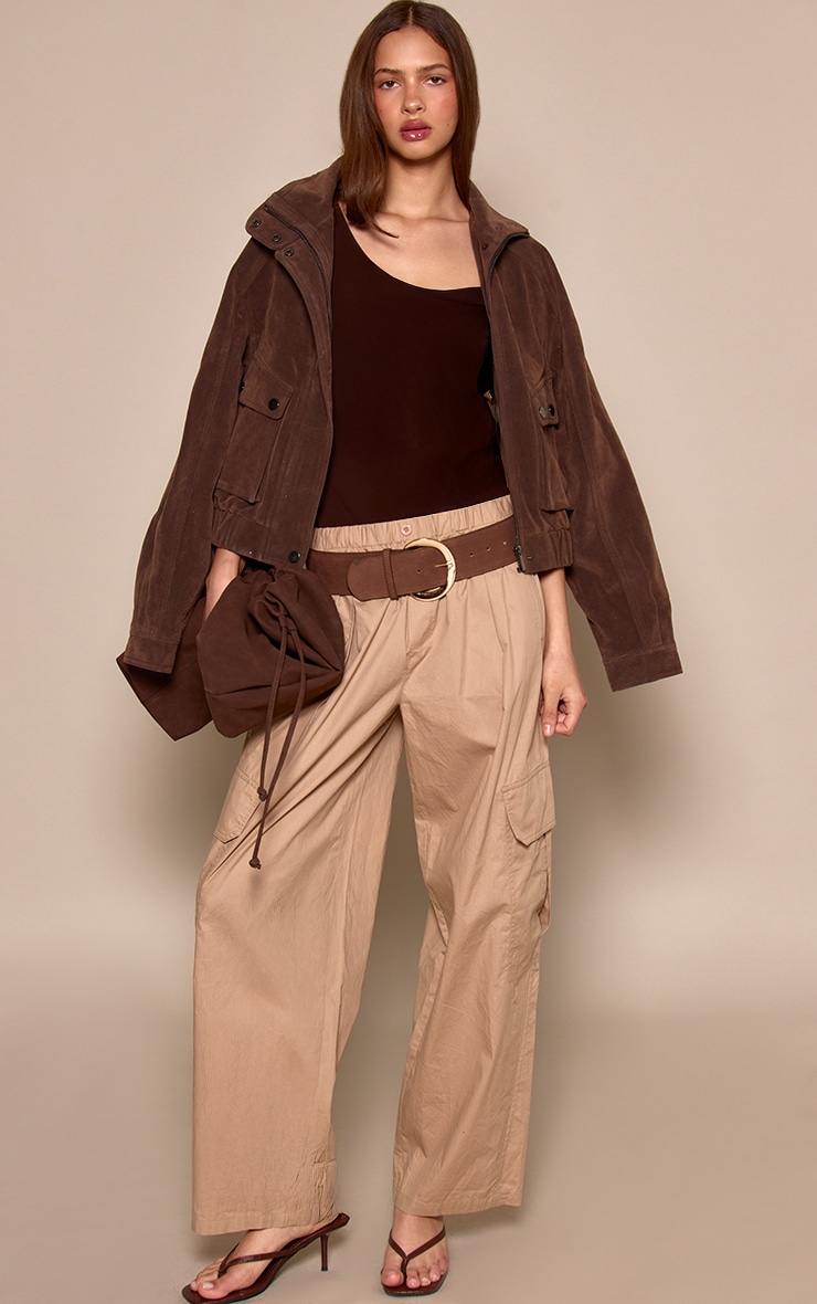 Chocolate Slinky Twist Strap Bodysuit  image 3