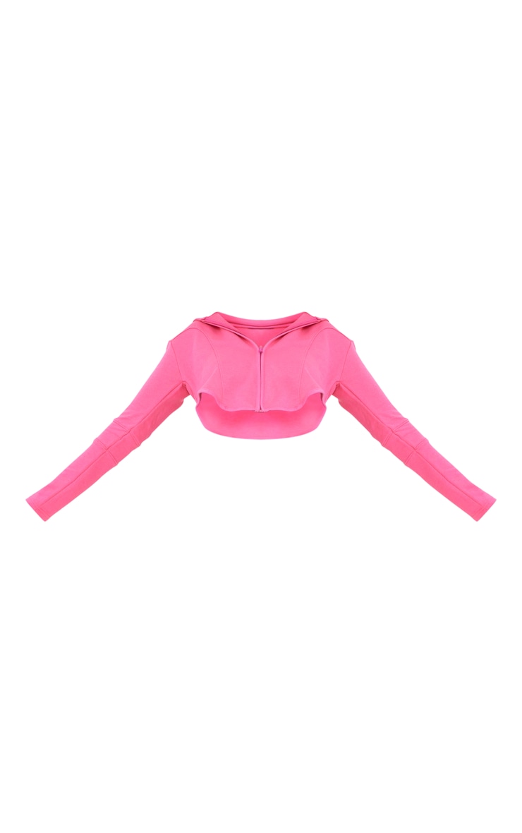 Shape Hot Pink Corset Detail Hoodie Zip Through Jacket image 1