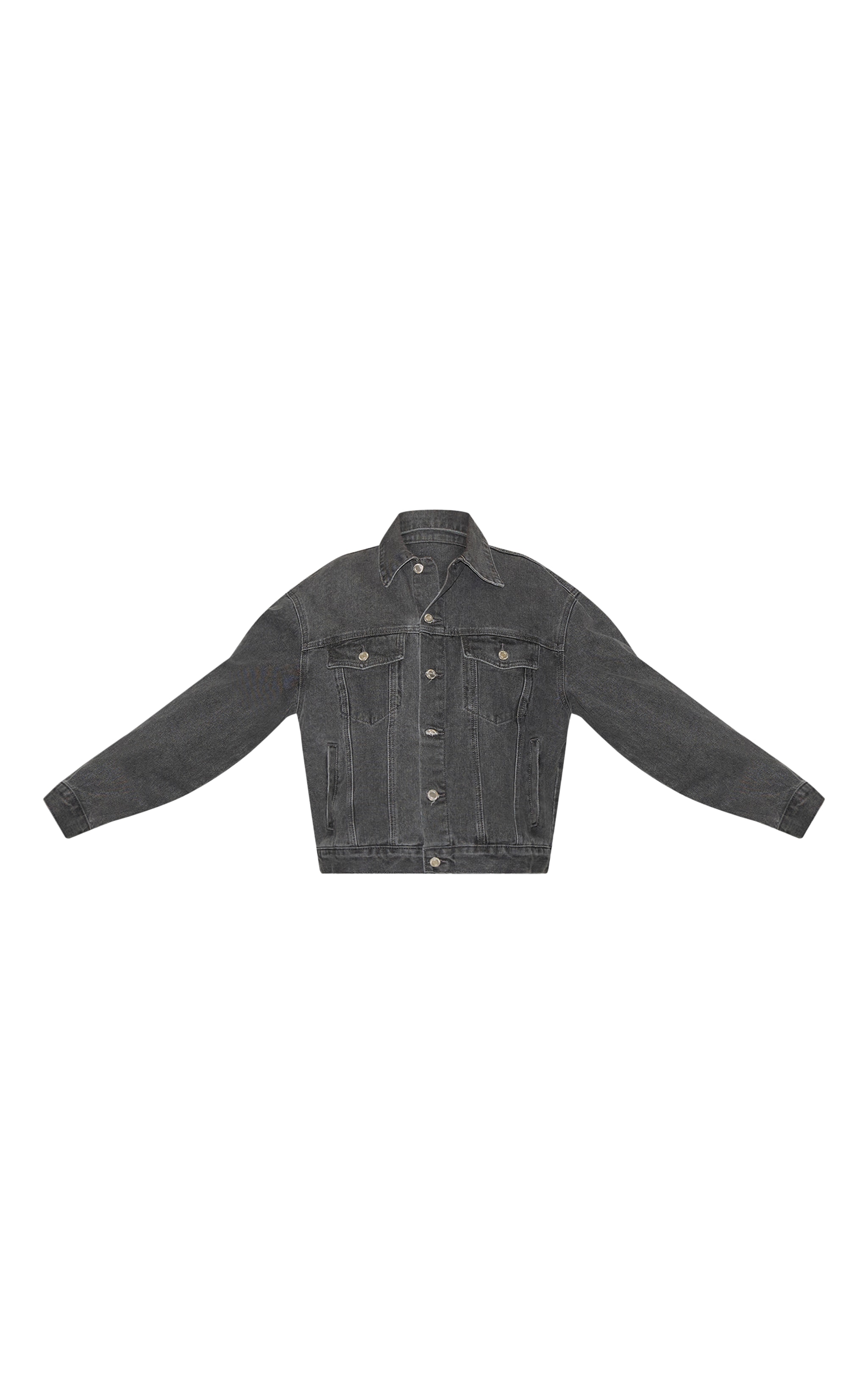 Grey Oversized Classic Denim Jacket image 5